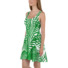 Tropical Palm Flair Bottom Dress, Casual Dress, Vacation Dress, lioness-love