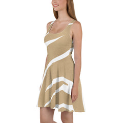 Shine Bright in Our Sleeveless Gold Mix Skater Dress, lioness-love