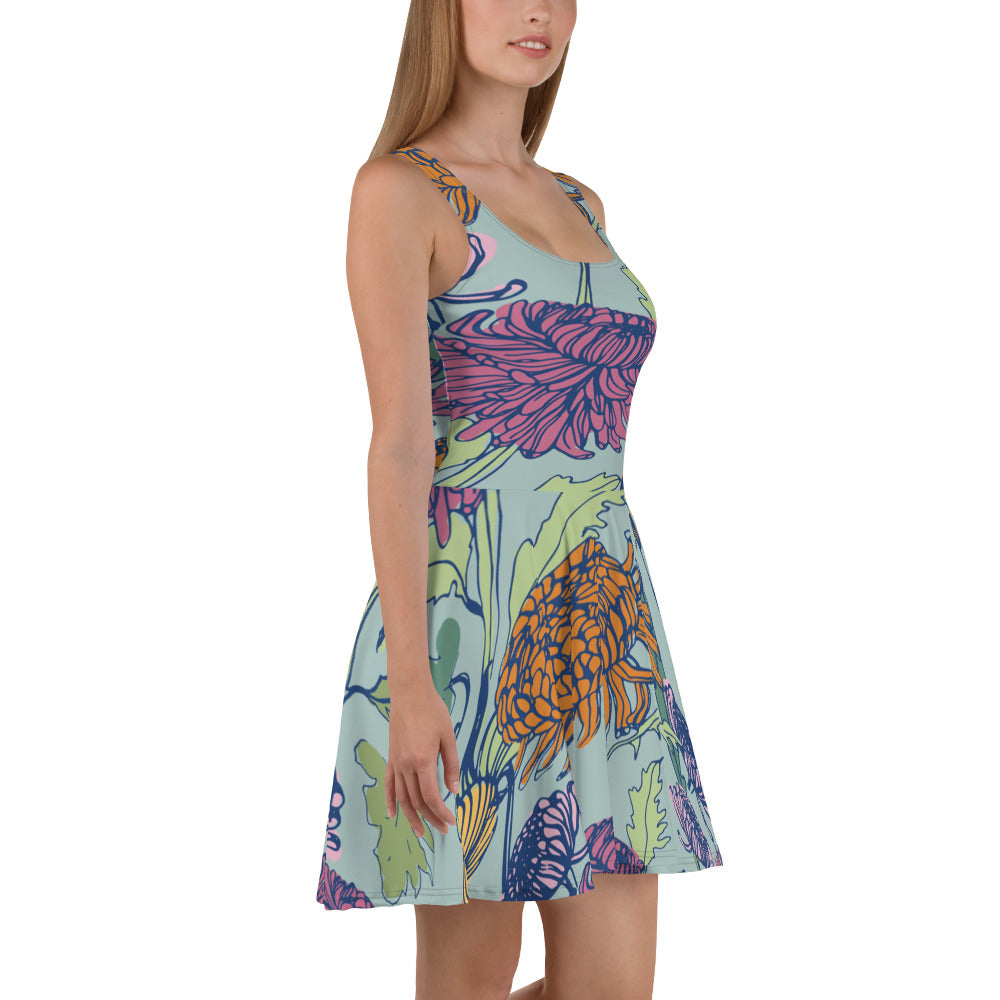 Women’s Garden Design Flared Dress, lioness-love