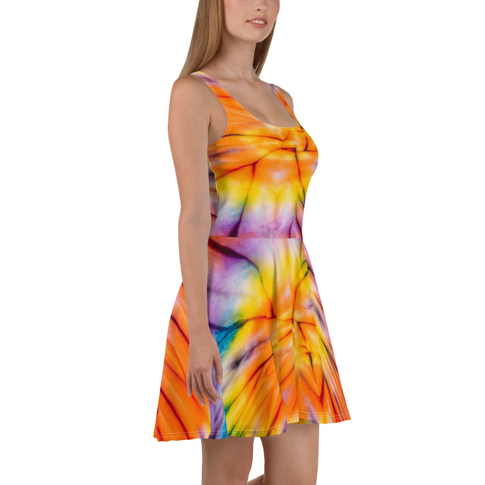 Ladies Colorful Tie Dye Skater Dress, lioness-love