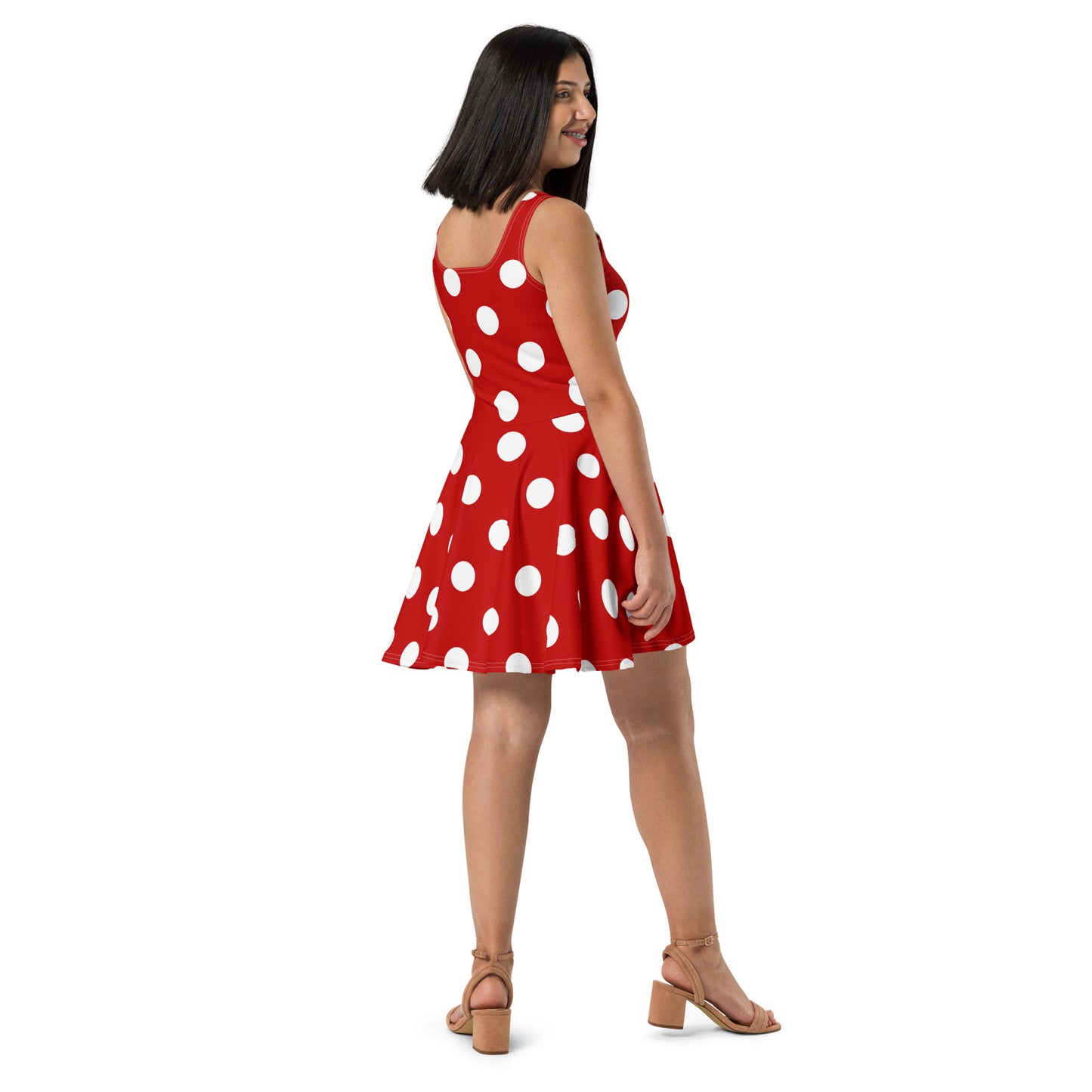 Radiant Red and White Polka Dot Skater Dress, lioness-love