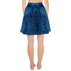 Blue snake skin print skirt for woman