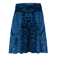 Blue snake skin print skirt for woman