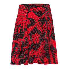 Graphic print red skirt for woman