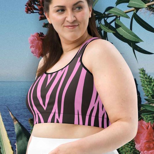 Pink Zebra Sports Bra, lioness-love