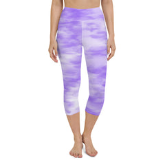 Purple Tie Dye Yoga Capri Leggings | Exercise Capri Leggings, lioness-love
