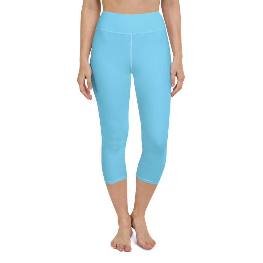 Pretty Blue Yoga Capri Leggings | Exercise Capri Leggings, lioness-love