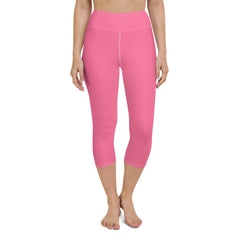 Bubble Gum Pink Yoga Capri Leggings | Fitness Capri Leggings, lioness-love