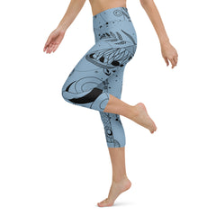 Celestial Design Yoga Capri Leggings | Capri Exercise Leggings, lioness-love