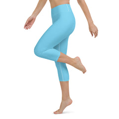 Pretty Blue Yoga Capri Leggings | Exercise Capri Leggings, lioness-love