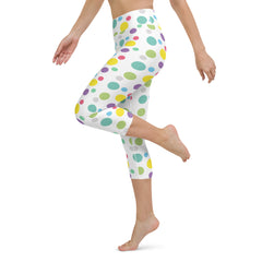 Cheerful Polka Dots Yoga Capri Leggings | Fitness Capri Leggings, lioness-love