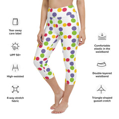 Fun Polka Dots Yoga Capri Leggings | Exercise Capris, lioness-love