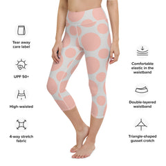 Peachy Polka Dots Yoga Capri Leggings | Capri Leggings, lioness-love