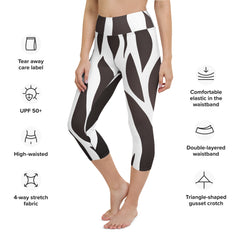 White and Black Zebra Yoga Capri Leggings | Fitness Capri Leggings, lioness-love