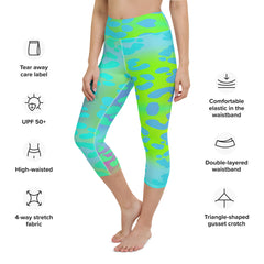 Neon Surfside Leopard Yoga Capri Leggings | Fitness Capri Leggings, lioness-love