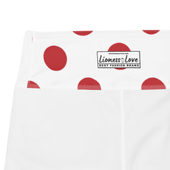 Red Polka Dots Yoga Capri Leggings | Capri Exercise Leggings, lioness-love