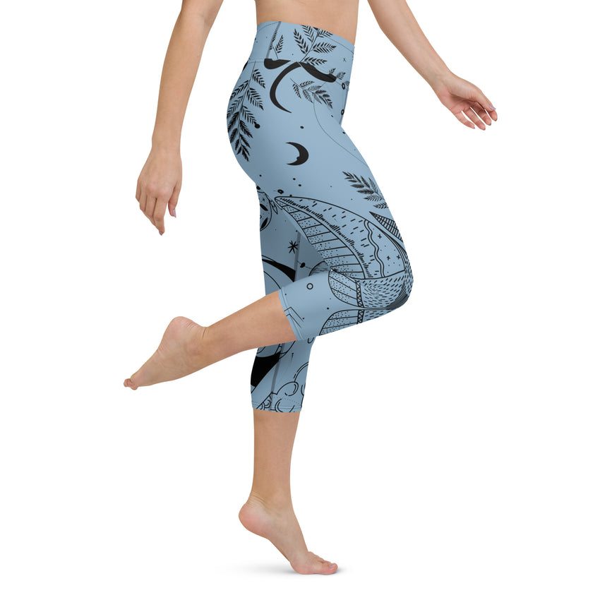 Celestial Design Yoga Capri Leggings | Capri Exercise Leggings, lioness-love
