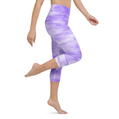 Purple Tie Dye Yoga Capri Leggings | Exercise Capri Leggings, lioness-love