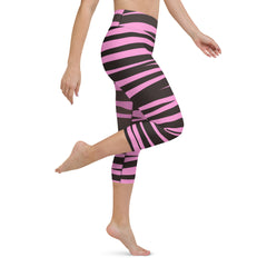 Pink and Black Zebra Yoga Capri Leggings | Fitness Leggings, lioness-love