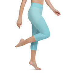 Multi toned Aqua Yoga Capri Leggings | Exercise Capri Leggings, lioness-love