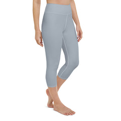 Women’s Grey Yoga Capri Leggings, lioness-love