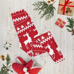 Retro Christmas Deer Yoga Leggings