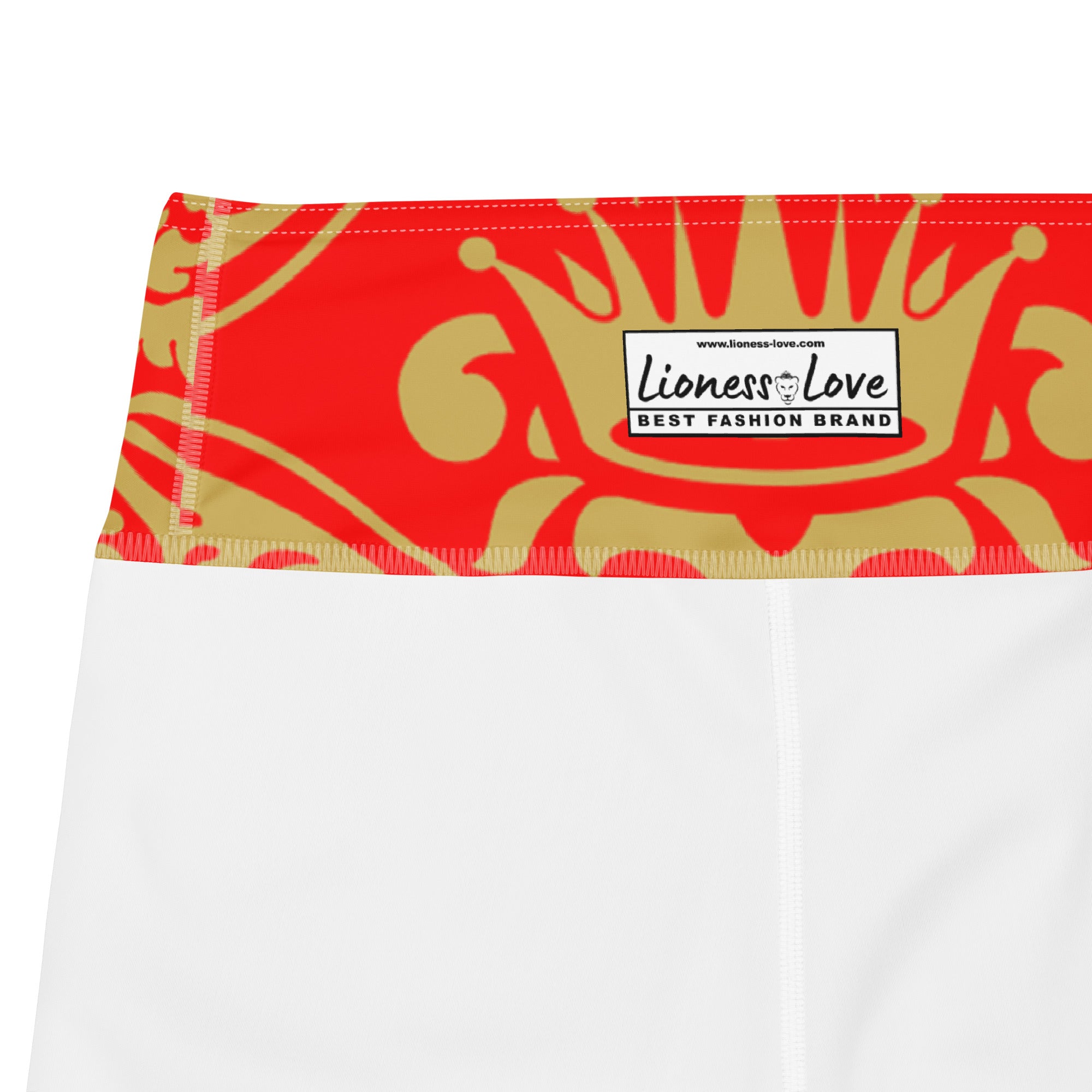 Gold and Red Crown Design Yoga Leggings