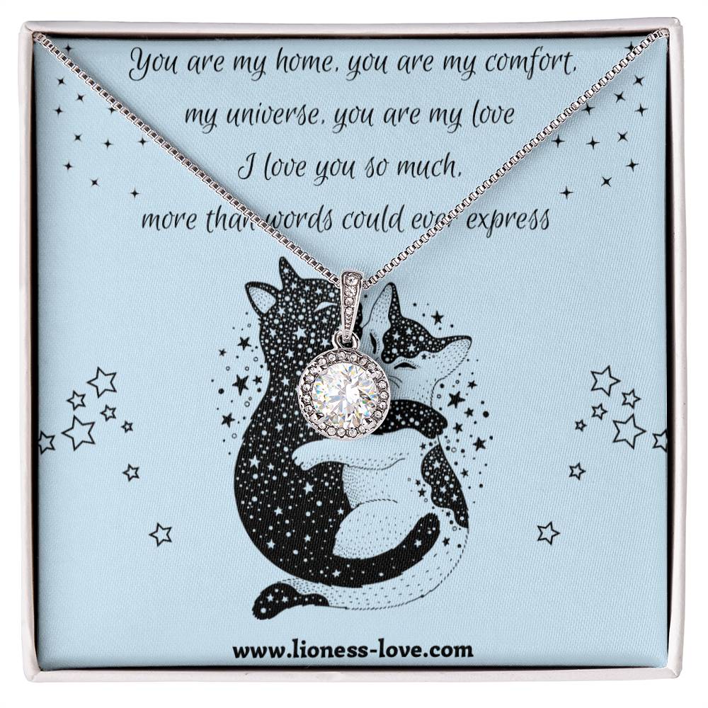 Cubic Zirconia Round Pendant Eternal Hope 14k white gold finish Necklace for the love in your life.