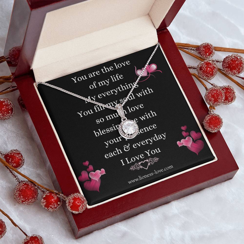 Eternal Hope Necklace 14k white gold finish, Beautiful Cubic Zirconia Round Pendant for the love in your life.