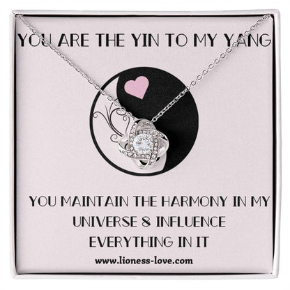 Love Knot Cubic Zirconia Crystal Necklace Representing Your Unbreakable Bond