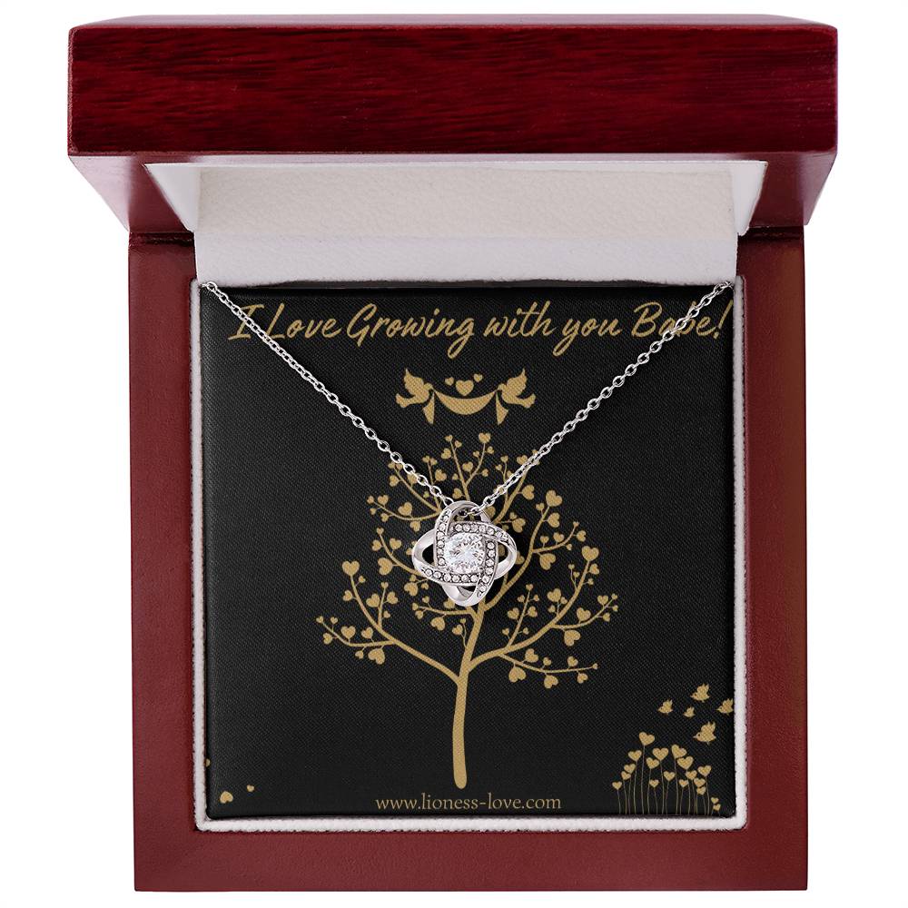 Love Knot Cubic Zirconia Crystal Necklace Gorgeous Symbolic Gift