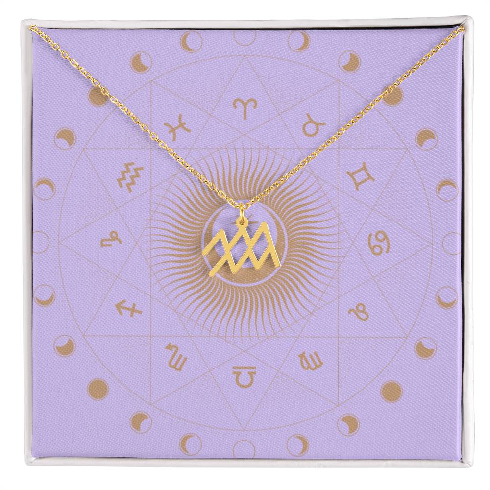 Custom Zodiac Name Necklace Personalized Astrological Gift