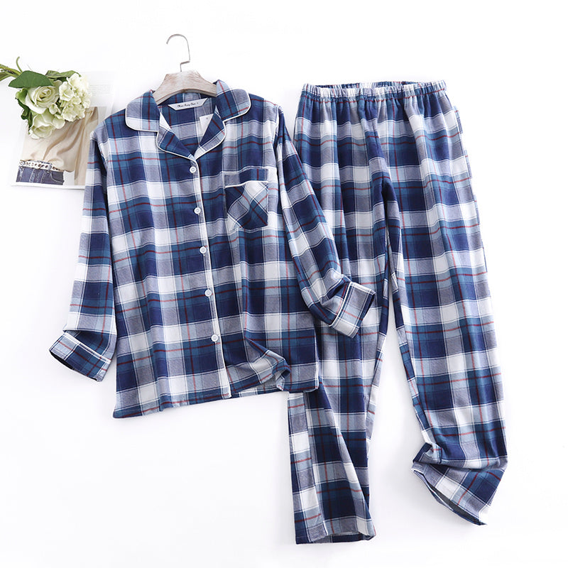 Checkered Pure Cotton Women's Pajamas Set Home Clothing bedtime wear, lioness-love