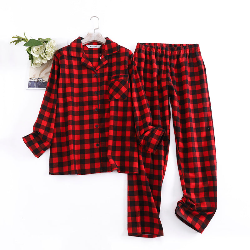 Checkered Pure Cotton Women's Pajamas Set Home Clothing bedtime wear, lioness-love