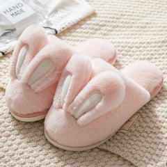 Cotton Slippers Female Cute Cartoon Bunny Rabbit Ears Bag Heel Comfortable Indoor cotton slippers Cozy Winter Footwear Warm Cotton Slippers Women cotton footwear