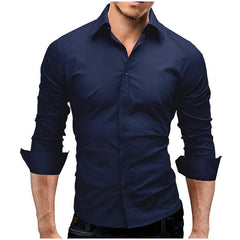 Men Slim Cotton Fitted Dress Shirts for Men Cotton Long Sleeve Button Shirt Wrinkle Free Stretch Top Business Work Formal Shirt, lioness-love