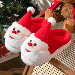 Santa Claus Slippers Cotton Slippers Cartoon Cute Warm Cotton Shoes With Thick Soles Comfortable Indoor cotton slippers Cozy Footwear Warm Slippers, lioness-love