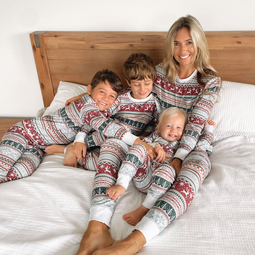 European And American Christmas Home wear Family Set Pajamas Parent-child Wear Home wear Suits, lioness-love