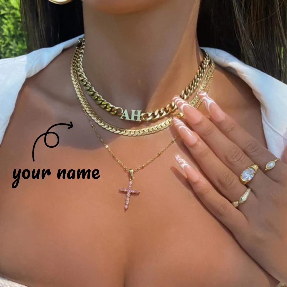 Custom Name Necklace | Fashion Stainless Steel Cuban Chain Choker Gift