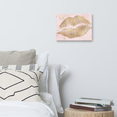 Gold Lips Canvas