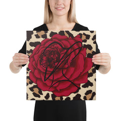 Rose, Fashion Woman and Animal Print Canvas lioness-love