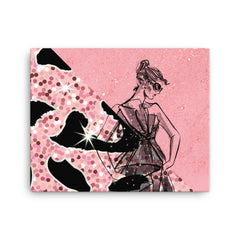 Fashion Woman and Animal Print Canvas lioness-love