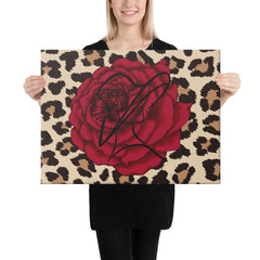 Rose, Fashion Woman and Animal Print Canvas lioness-love