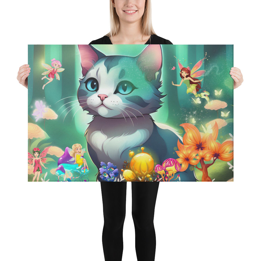 Mystical Forest Cat Canvas