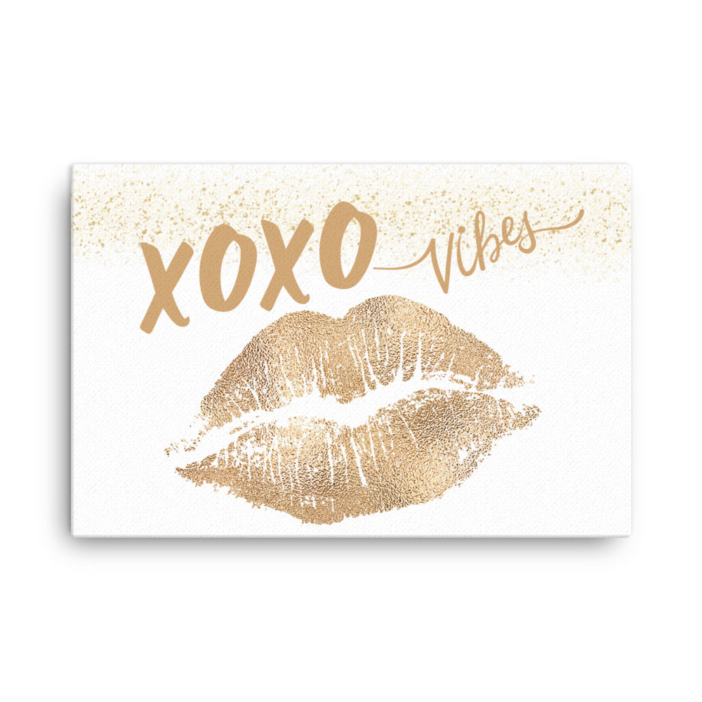 Gold Lips Love Vibes Canvas