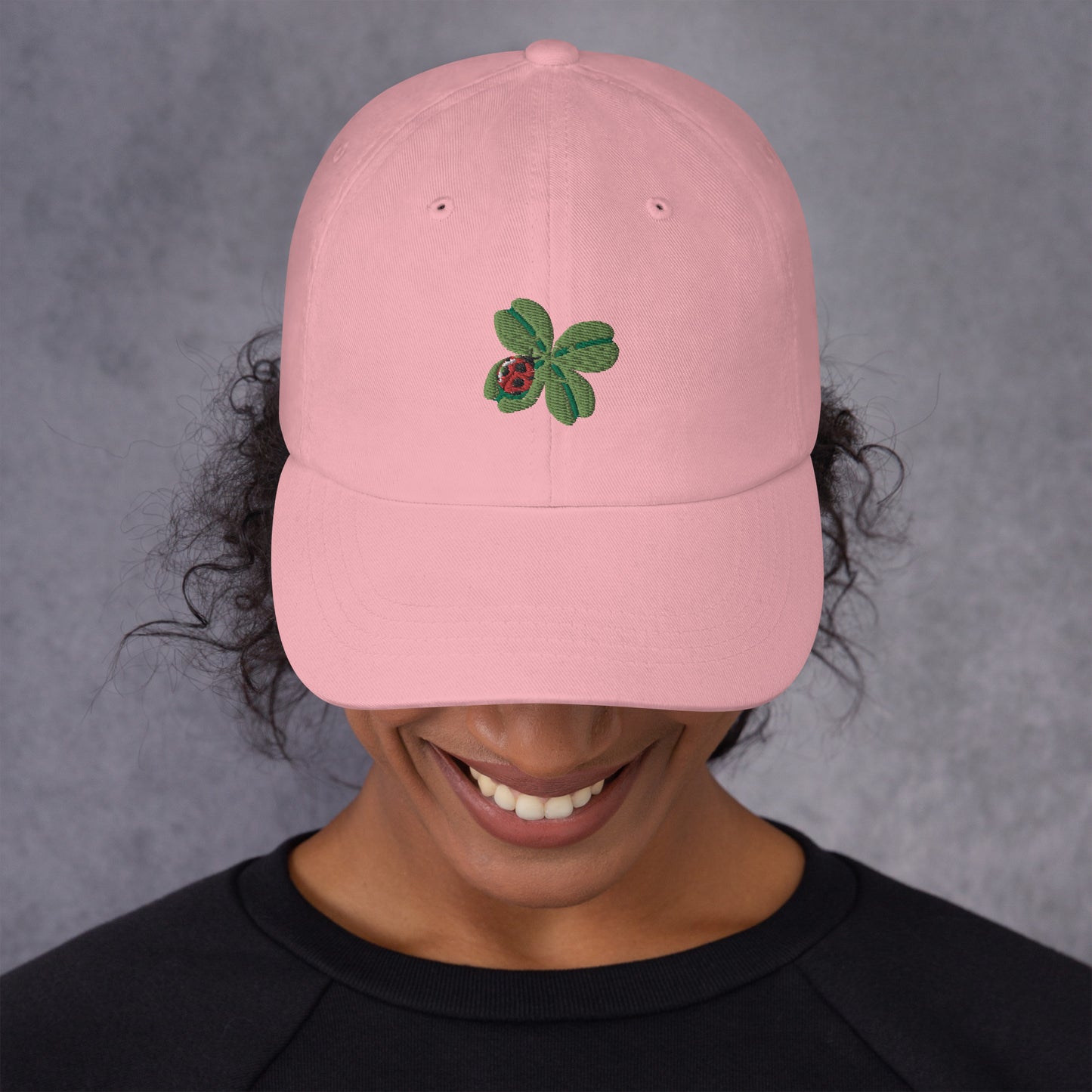 Four Leaf Clover & Ladybug Embroidered Dad Hat, lioness-love
