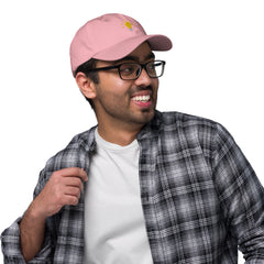"Glowing Brilliance: Bright Lightbulb Embroidered Dad Hat", lioness-love