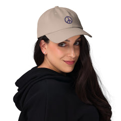 Peaceful Vibes Peace Sign Embroidered Dad Hat, lioness-love