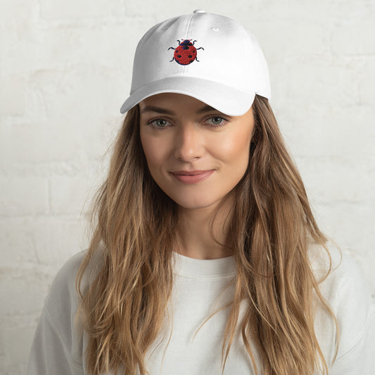 Whimsical Ladybug Embroidered Dad Hat, lioness-love