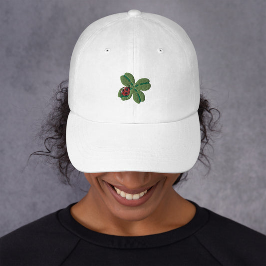 Four Leaf Clover & Ladybug Embroidered Dad Hat, lioness-love